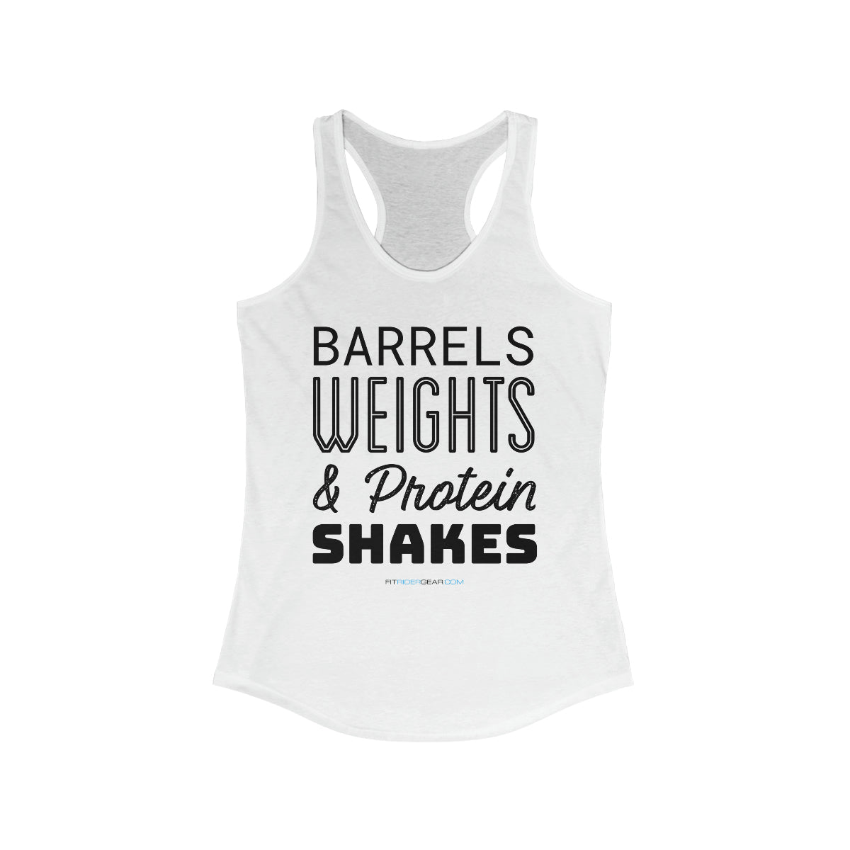 Barrels Weights & Protein Shakes Tank