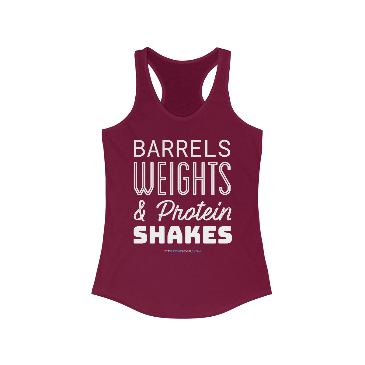 Barrels Weights & Protein Shakes Tank