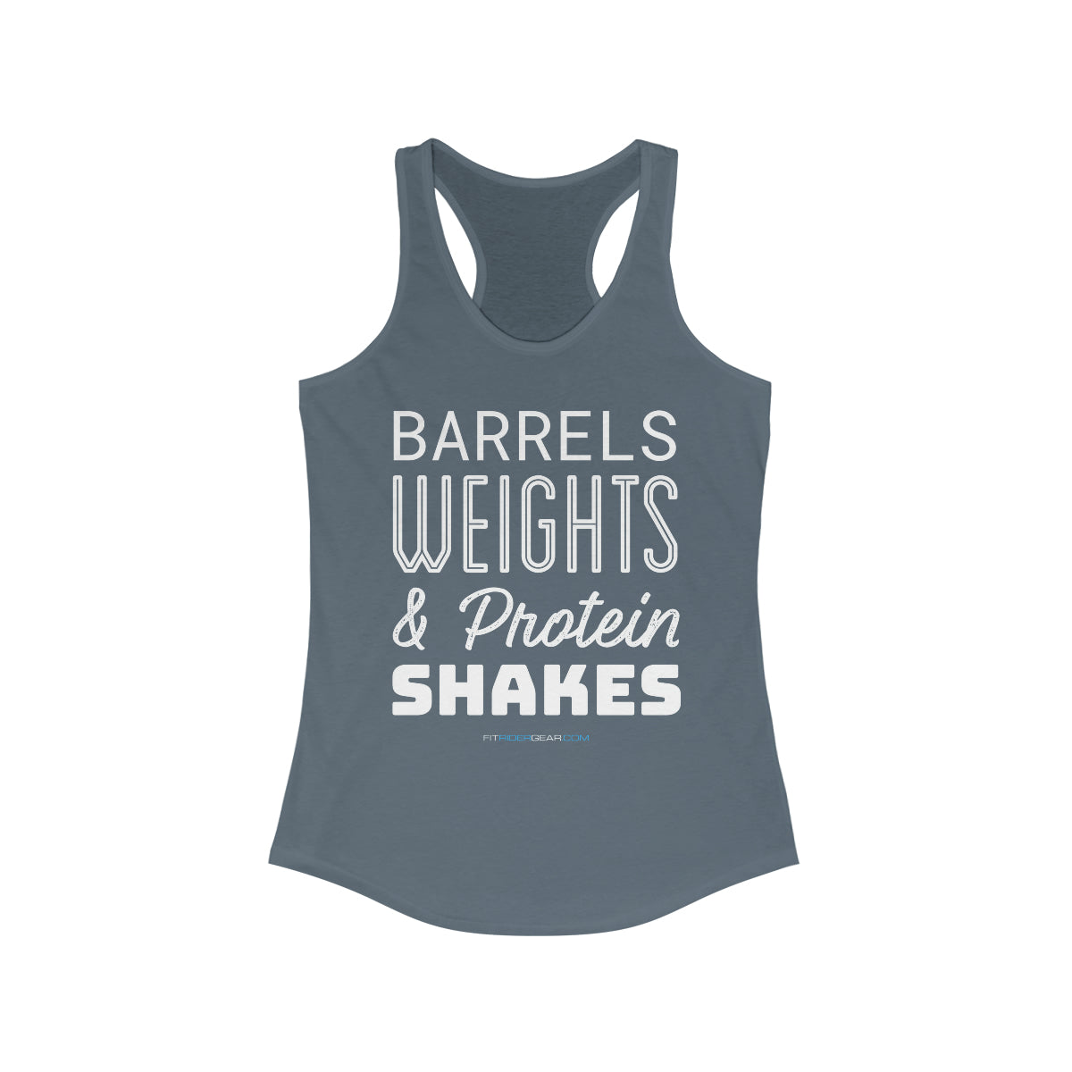 Barrels Weights & Protein Shakes Tank